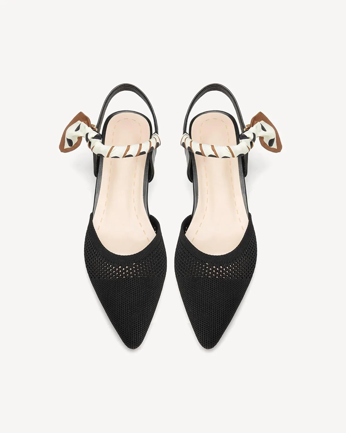 Women's Pointed Toe Chunky Block Heel Slingback Pumps