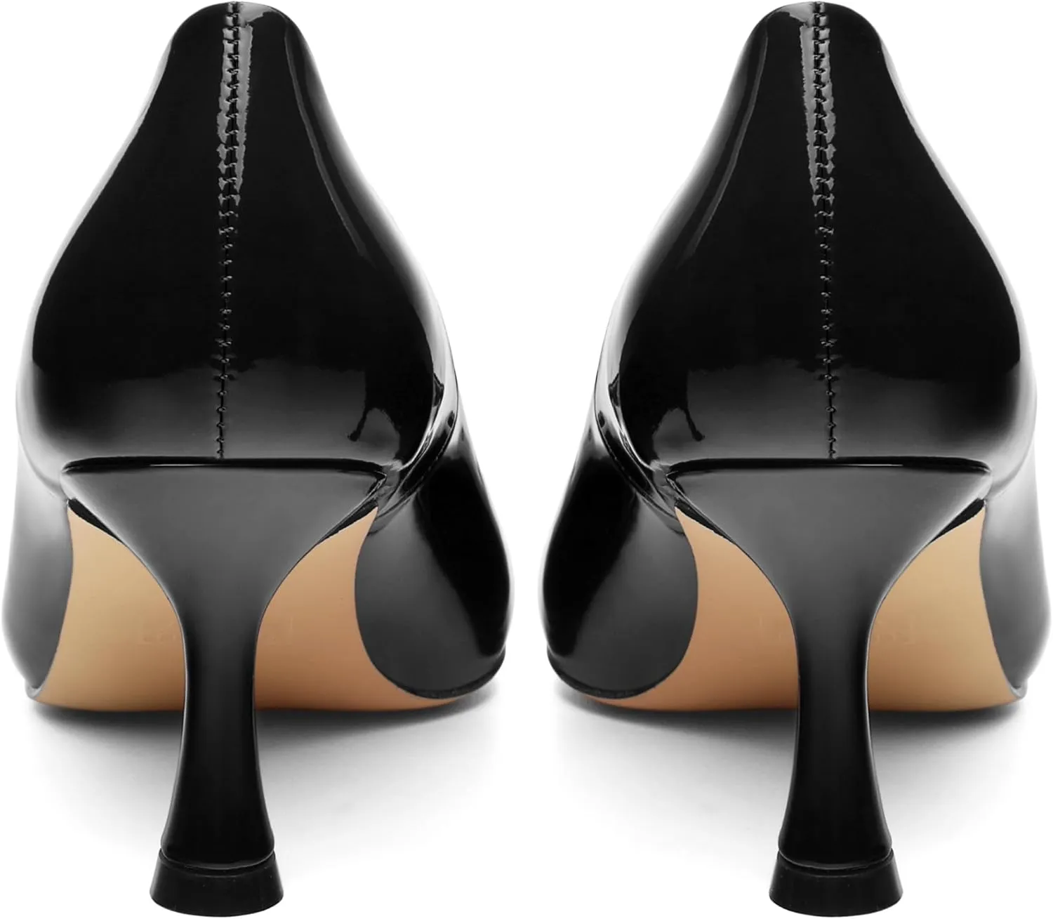Women's Pumps, Slip On Pointed Closed Toe Kitten Heels for Women, Patent Comfortable Mid Heel Pumps Women's Office Dress Shoes 2.5 Inch