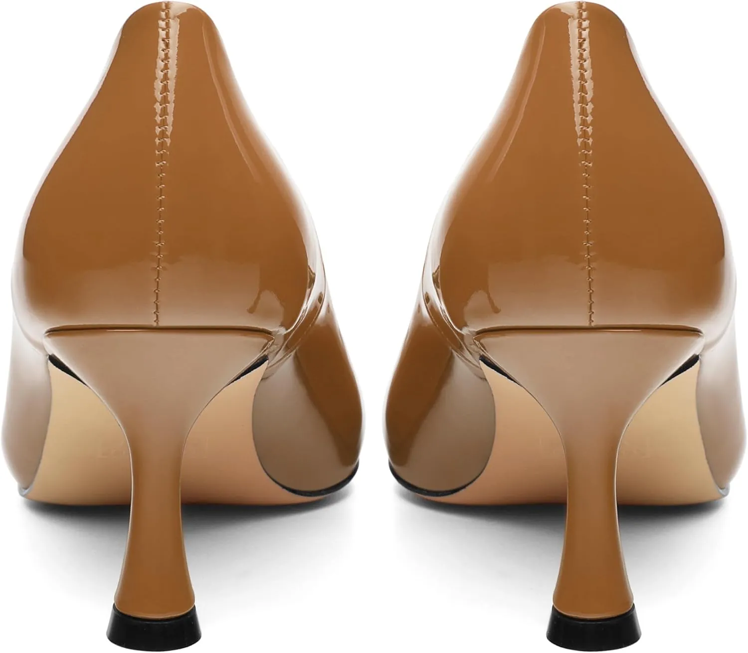 Women's Pumps, Slip On Pointed Closed Toe Kitten Heels for Women, Patent Comfortable Mid Heel Pumps Women's Office Dress Shoes 2.5 Inch
