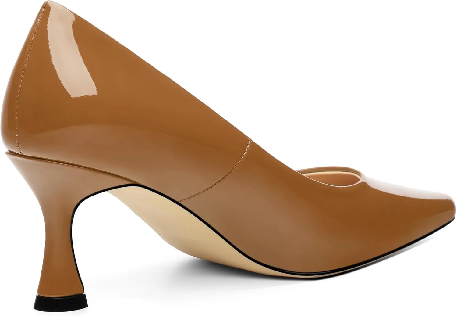 Women's Pumps, Slip On Pointed Closed Toe Kitten Heels for Women, Patent Comfortable Mid Heel Pumps Women's Office Dress Shoes 2.5 Inch