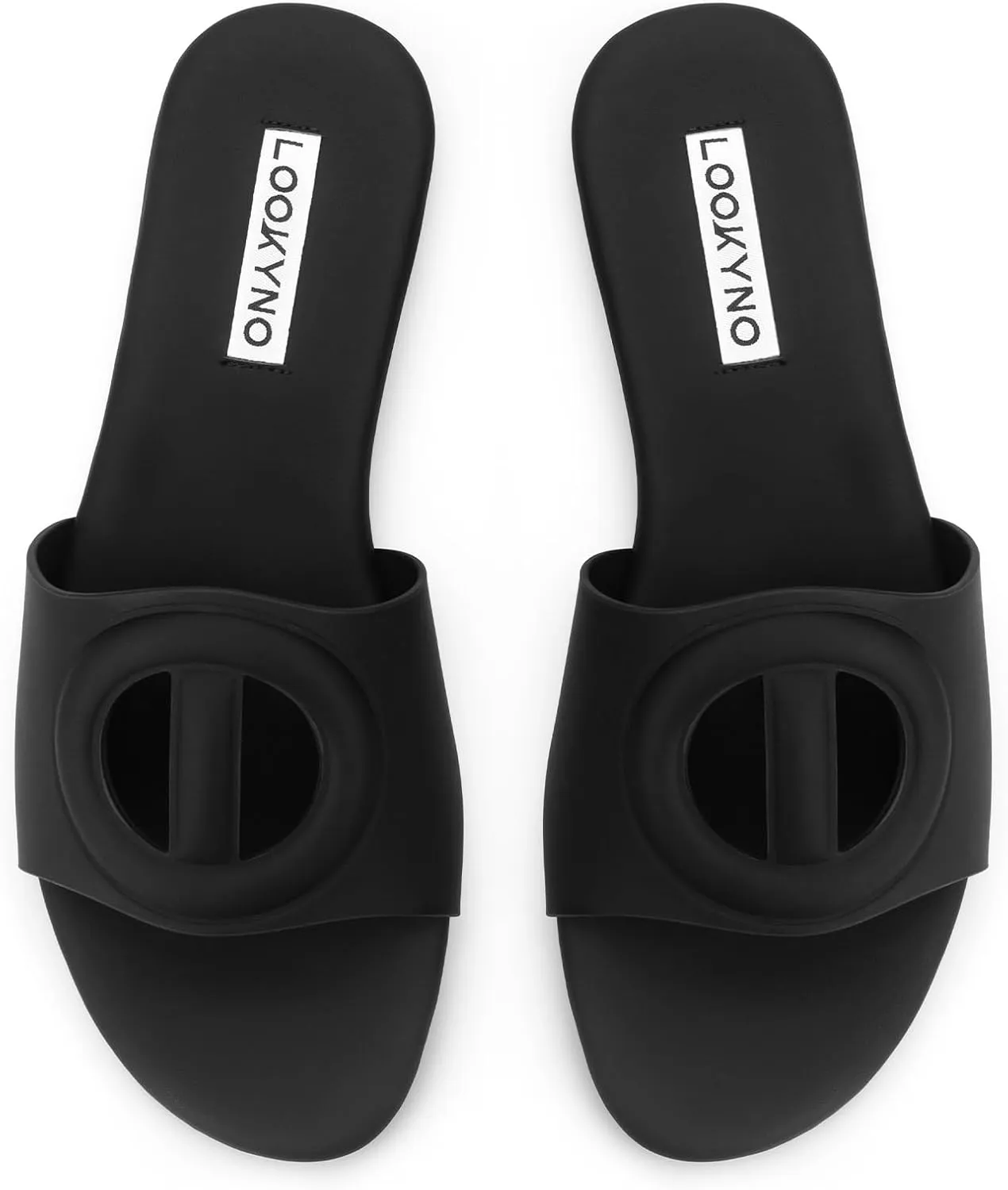 Womens Sandals Dressy Summer Flat Sandals 2025 Open Toe Slippers Slip On Slides with Semicircle Cutouts