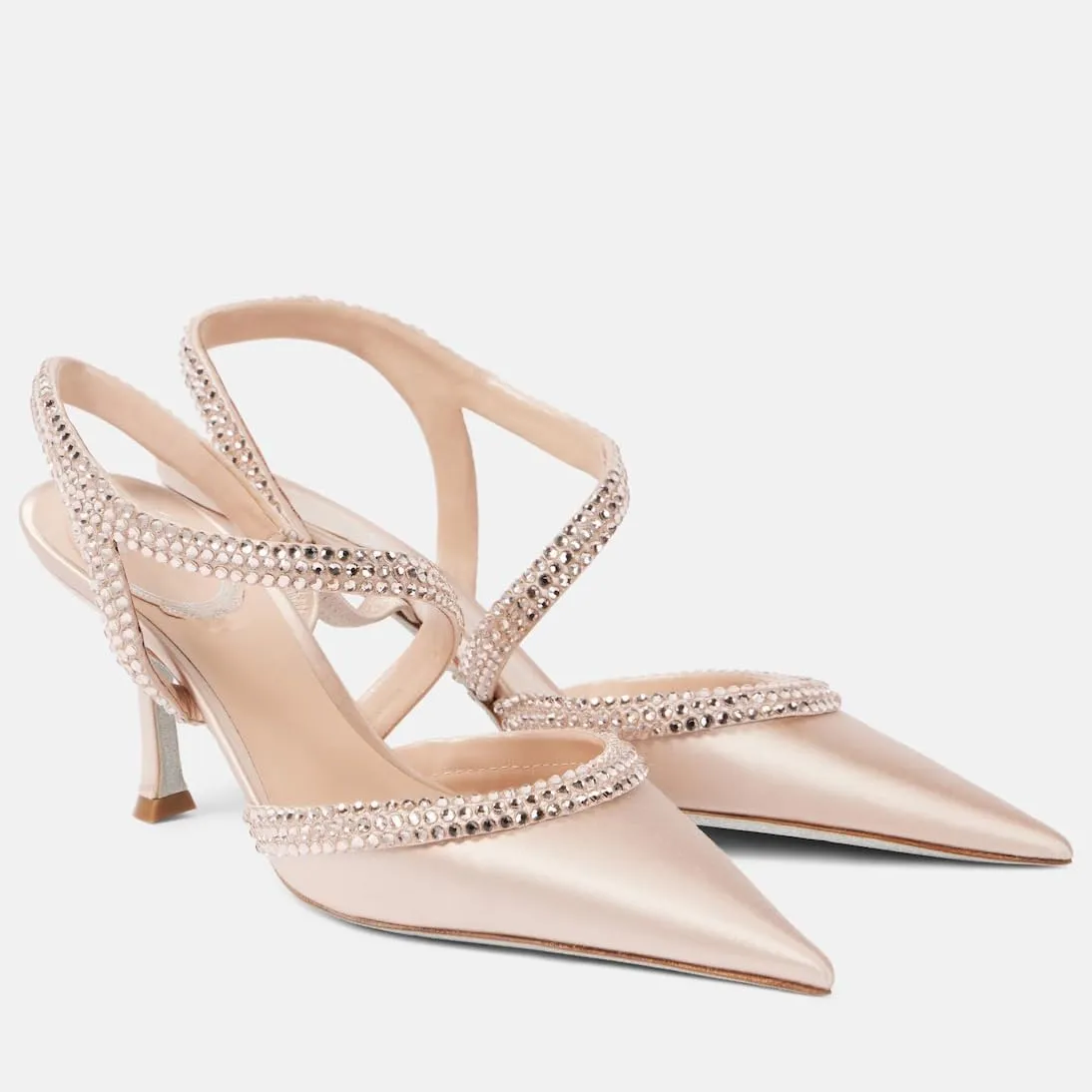 Women's Slingback High Heel Velvet Pumps Rhinestone Pointed Toe Strappy Sandals Kitten Heel Crystal Black Wedding Party Dress Shoes for Women