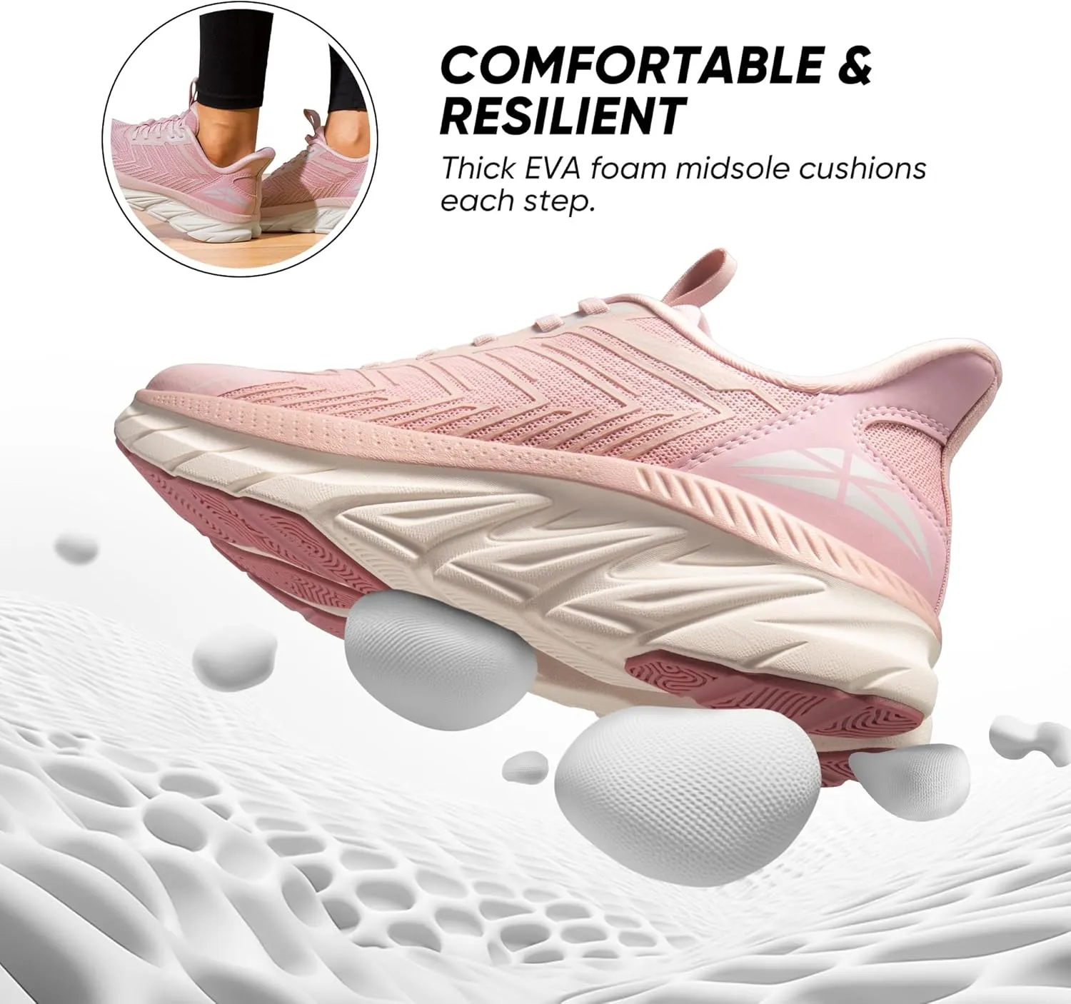 Women's Slip On Walking Shoes Running Comfortable Tennis Breathable Non Slip Athletic Gym Workout Cross Training Fashion Sneakers