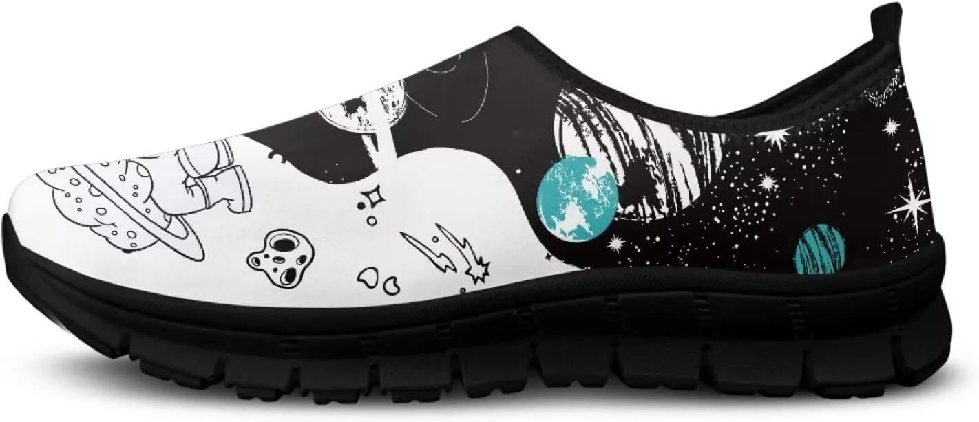 Women's Space Sneaker Casual Low Top Hiking Sneaker Flat Breathable Slip On Outdoor Soft Athletic Shoes for Womens