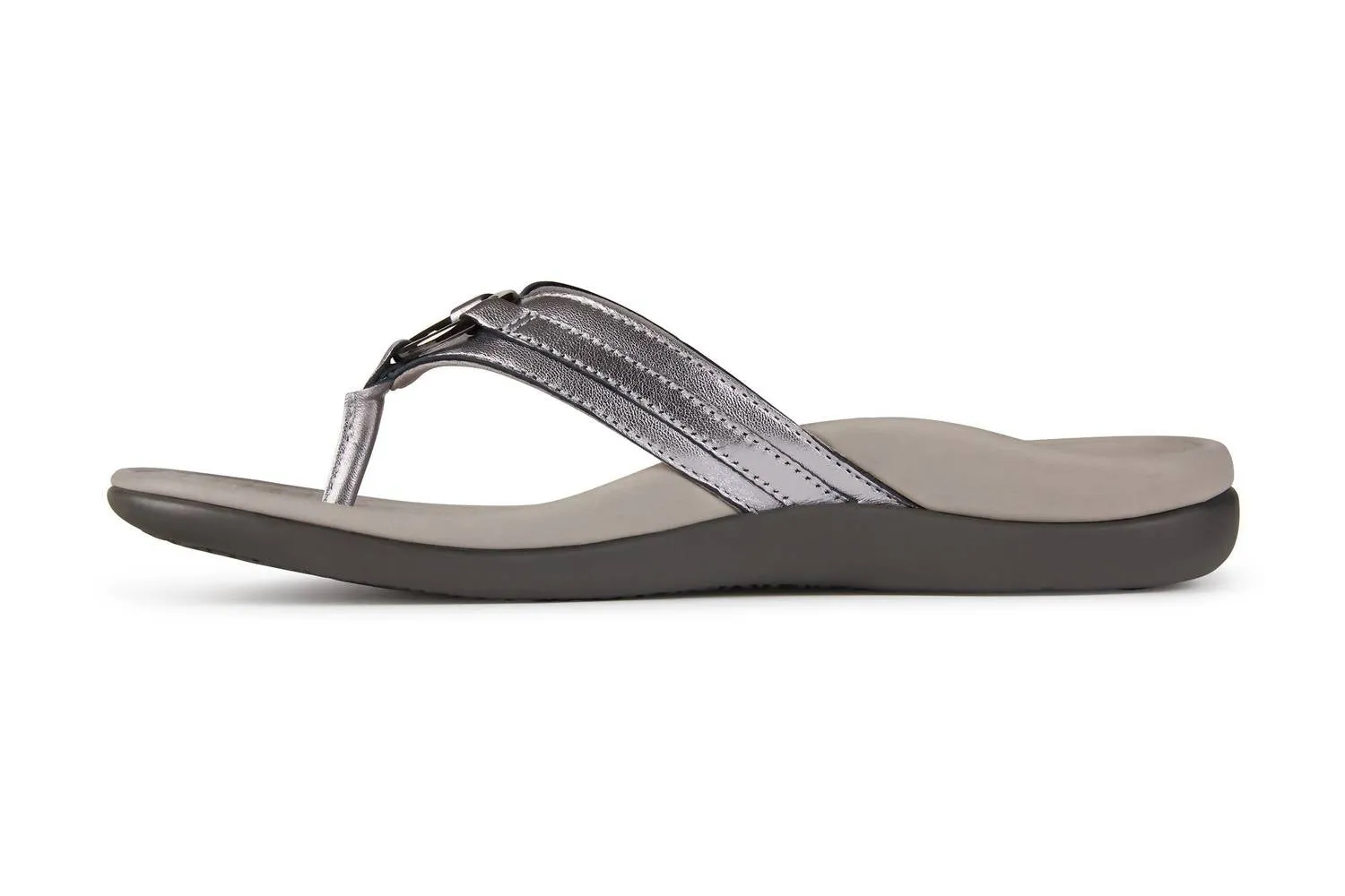 Women's Tide Aloe Leather Flip Flop Sandal In Pewter