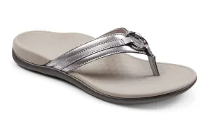Women's Tide Aloe Leather Flip Flop Sandal In Pewter