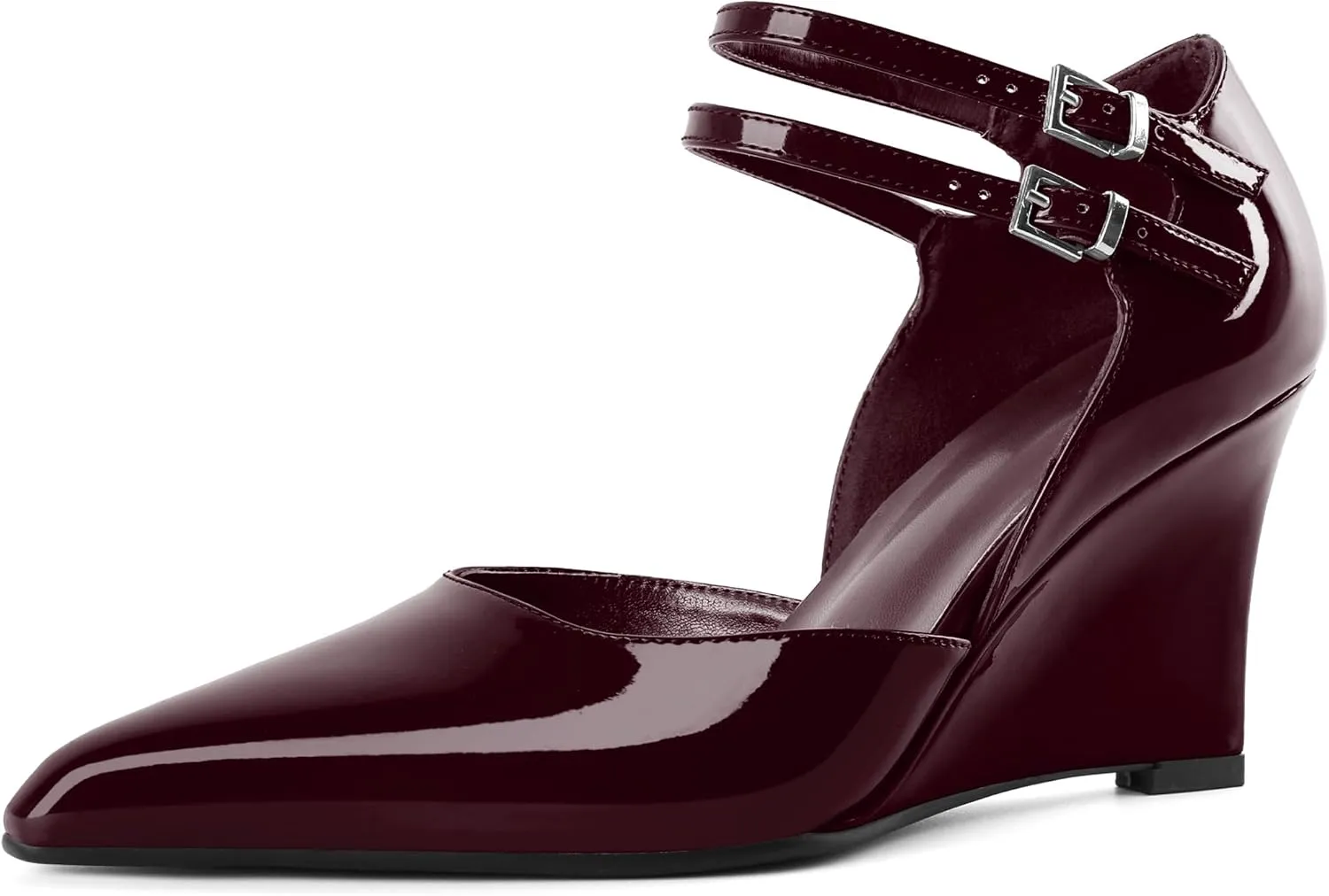Women's Wedge Heel Pumps High Heel Pumps Stylish Pointed Toe Heels for Women Comfortable Wedge Heels Office Dressy 3.4 Inch Mary Jane Shoes