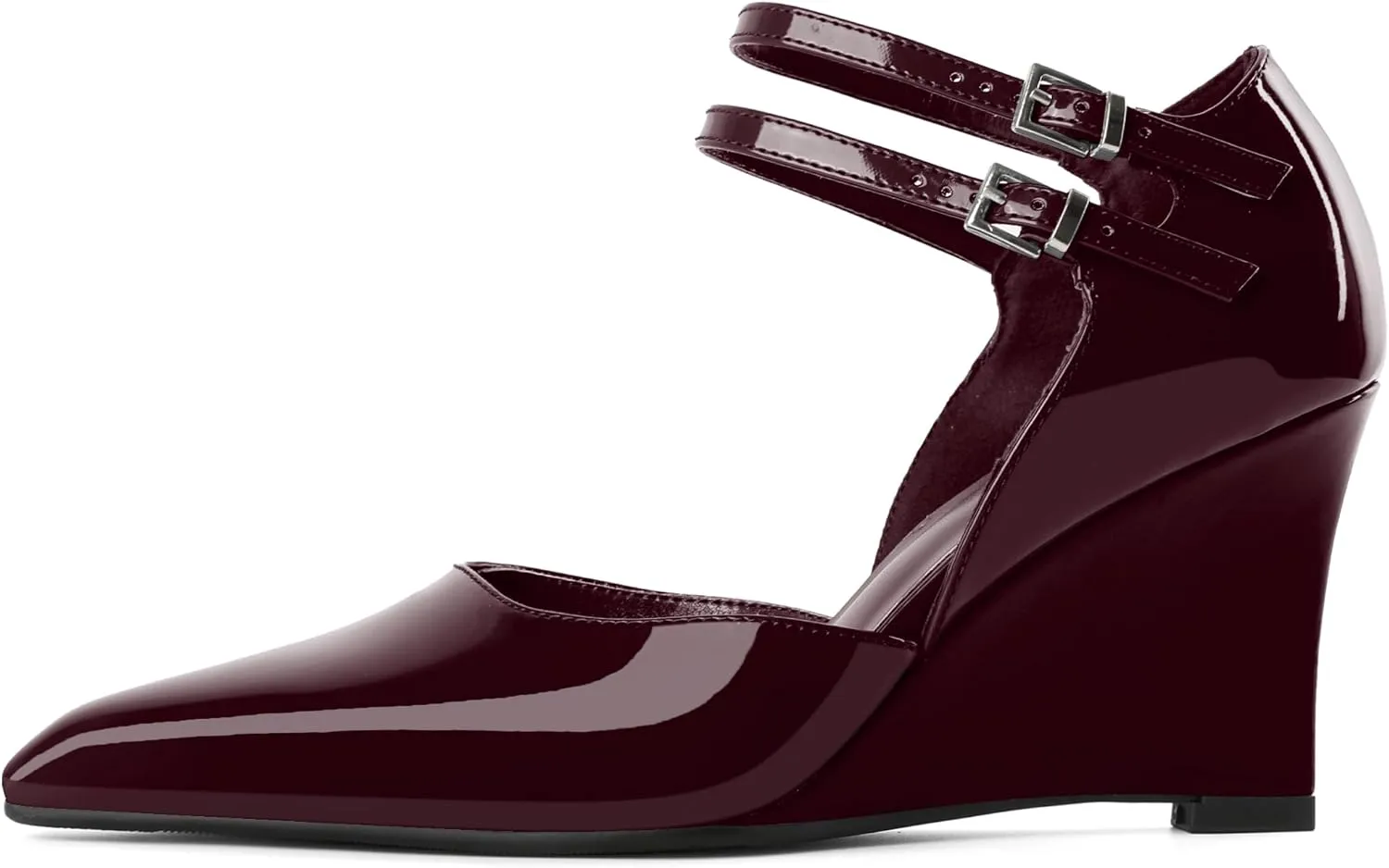 Women's Wedge Heel Pumps High Heel Pumps Stylish Pointed Toe Heels for Women Comfortable Wedge Heels Office Dressy 3.4 Inch Mary Jane Shoes