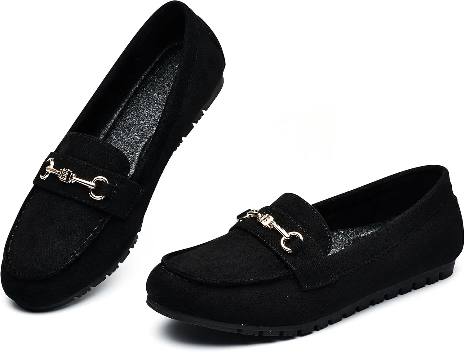 Women's Wide Loafers Casual Slip on Flat Shoes Women's Comfort Penny Loafers with Arch Support Women Dressy Moccasins
