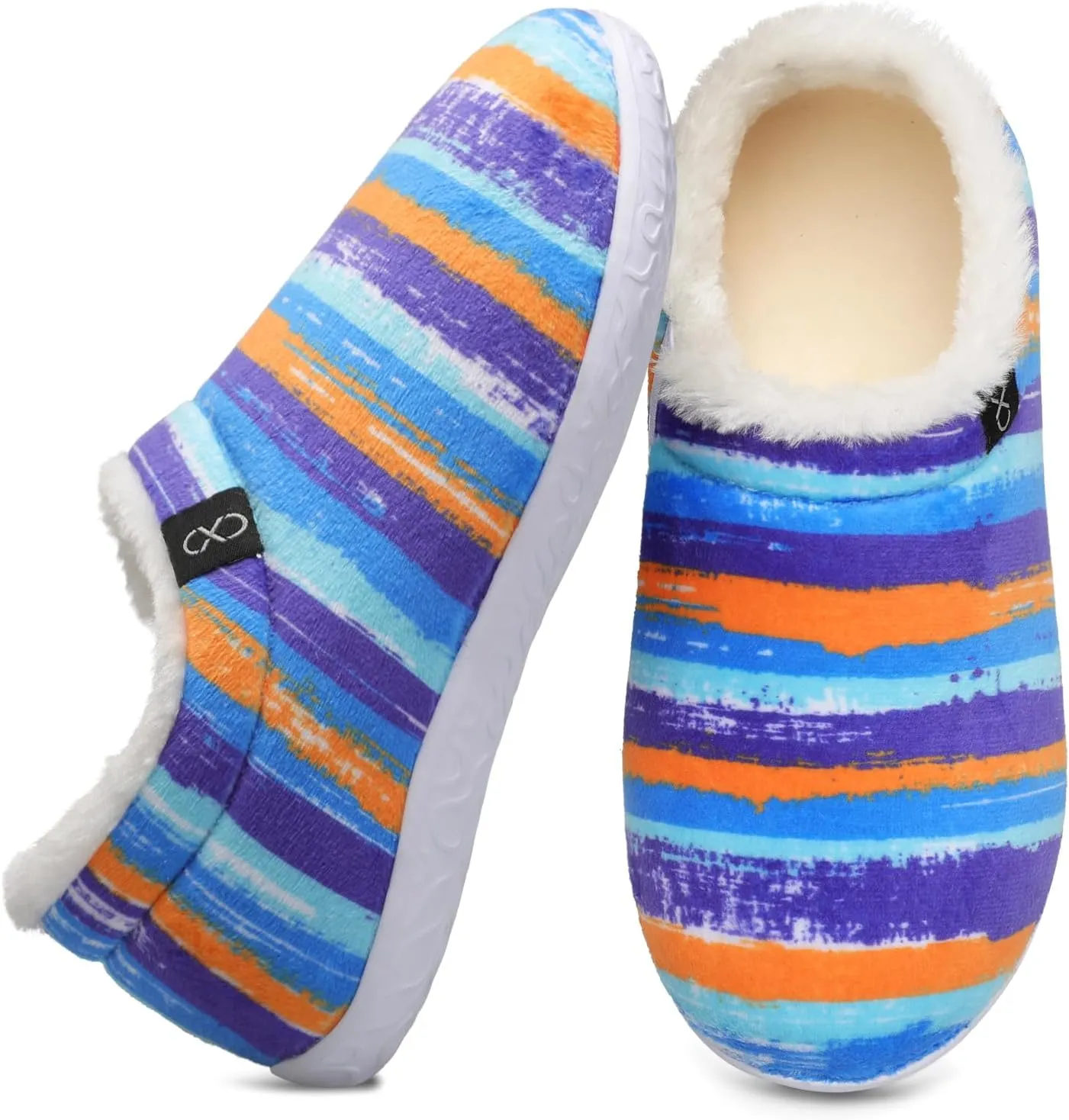 XIHALOOK Womens Mens Fuzzy Slippers Lightweight Closed Back House Shoes Slip on for Indoor Outdoor