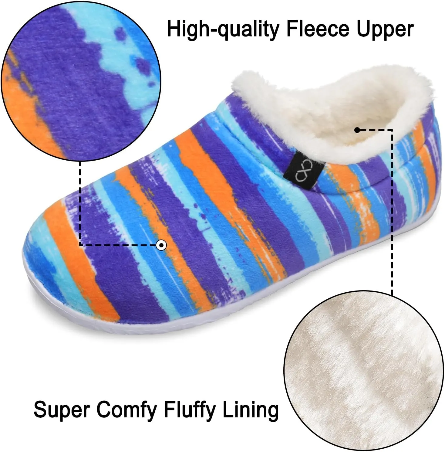 XIHALOOK Womens Mens Fuzzy Slippers Lightweight Closed Back House Shoes Slip on for Indoor Outdoor