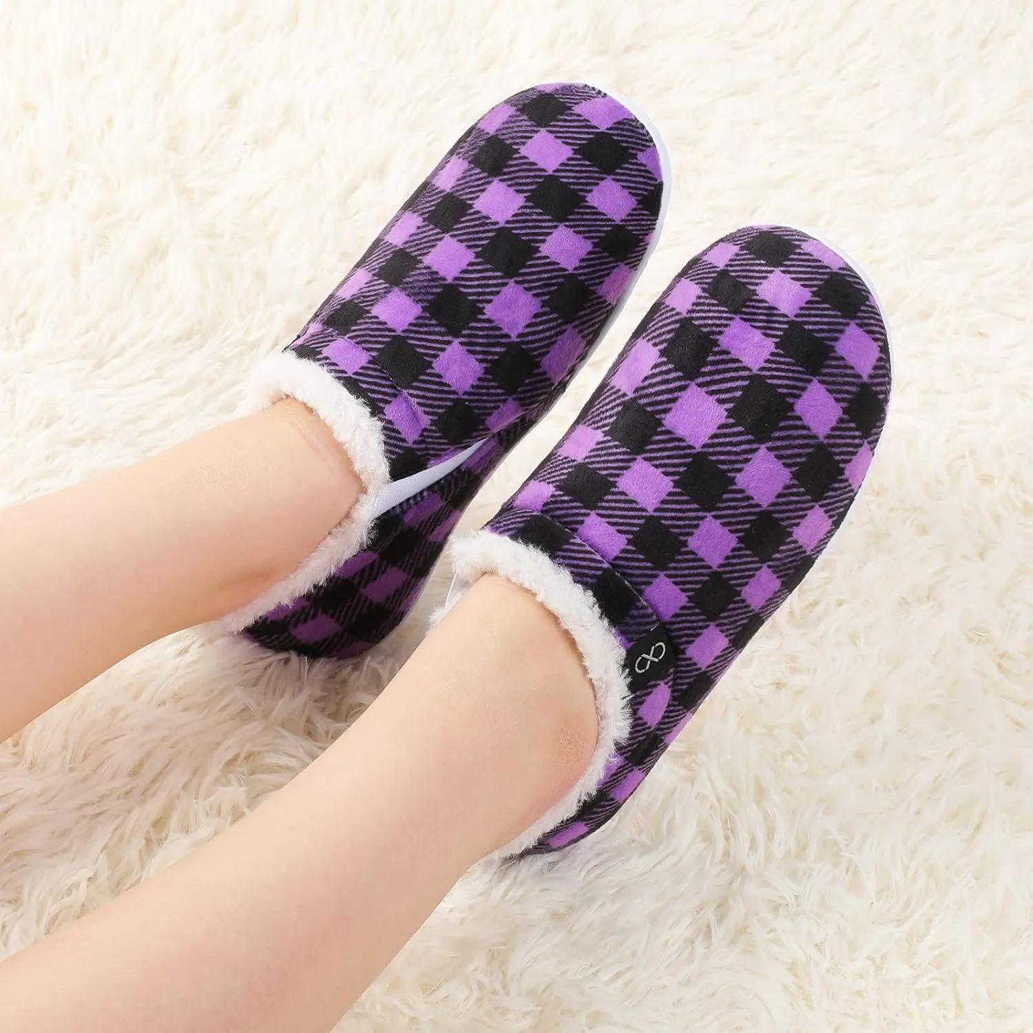 XIHALOOK Womens Mens Fuzzy Slippers Lightweight Closed Back House Shoes Slip on for Indoor Outdoor