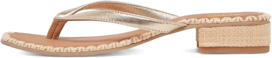 XYD Women Square Open Toe Woven Flip Flops Summer Chunky Low Heel Thong Sandals Beach Wedding Shoes