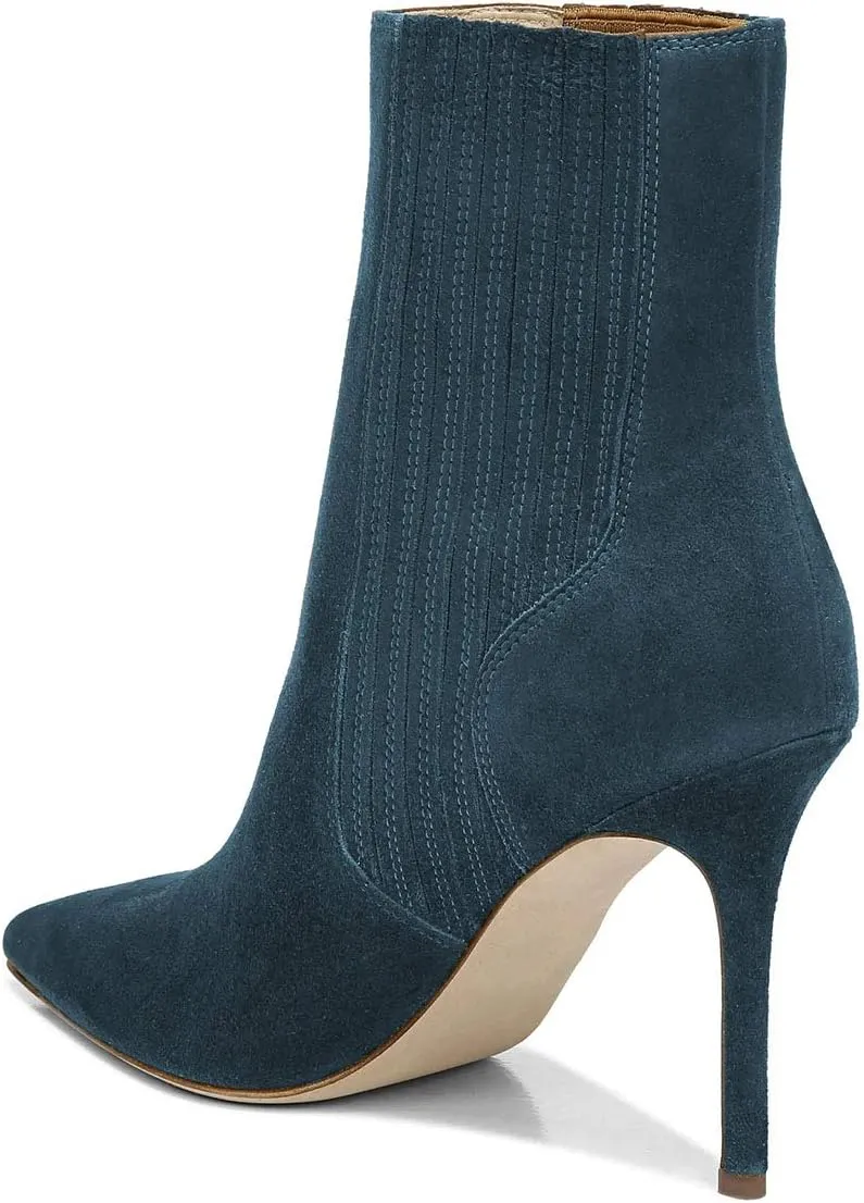 XYD Women Stylish Stretchy Ankle Boots Pointy Closed Toe Pull On Stilettos High Heel Elastic Short Booties Fashion Fall Winter Dress Shoes