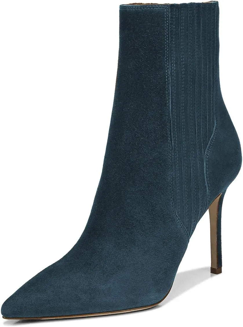 XYD Women Stylish Stretchy Ankle Boots Pointy Closed Toe Pull On Stilettos High Heel Elastic Short Booties Fashion Fall Winter Dress Shoes