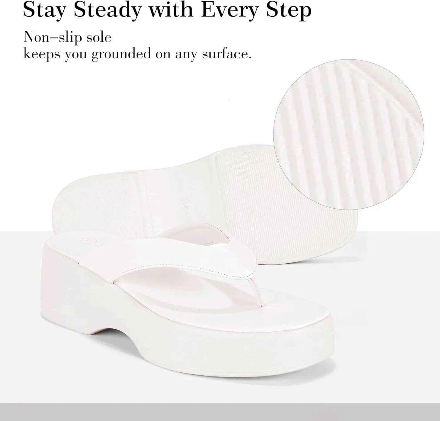 Yavero Women's Platform Flip Flop Sandals Comfortable Wedge Thong Sandals with Square Toe, Casual Summer Sandals