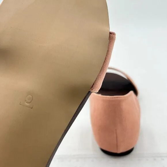 YDN Light Pink Western Peep Toe D'Orsay Casual Flats Slip on Comfy Walking Shoe