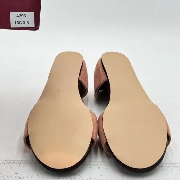 YDN Light Pink Western Peep Toe D'Orsay Casual Flats Slip on Comfy Walking Shoe