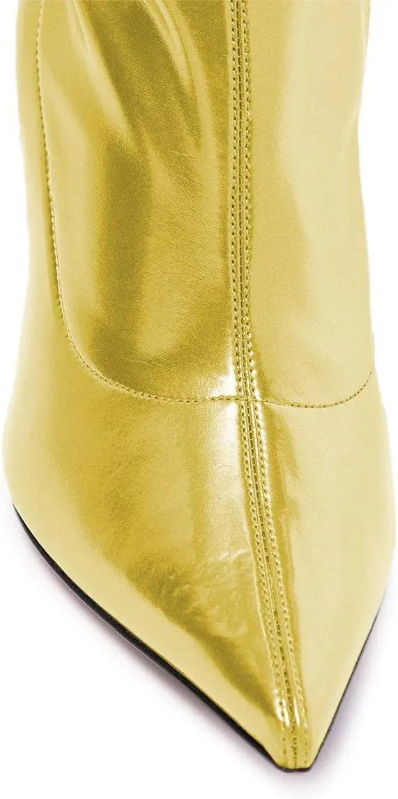 YDN Women Over The Knee Thigh High Stiletto Boots Pointed Stylish Closed Pointed Toe Stretchy Side Zipper Shoes