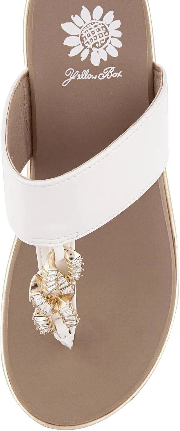 Yellow Box Women's Darcy Wedge Sandal, Round Toe, Medium-High 2.75 Inch Heel, 1.25 Inch Platform Comfortable Flip-Flop