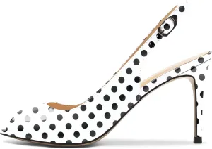 YODEKS Women's Slingback Peep Toe High Heel Pumps Stiletto Heel Shoes For Party Wedding Evening Night 3.5 Inch