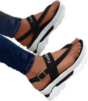 ZBYY Gladiator Sandals for Women Summer Flip Flop Comfort Wedge Sandals Casual Beach Slip On Outdoor Sandal Shoes
