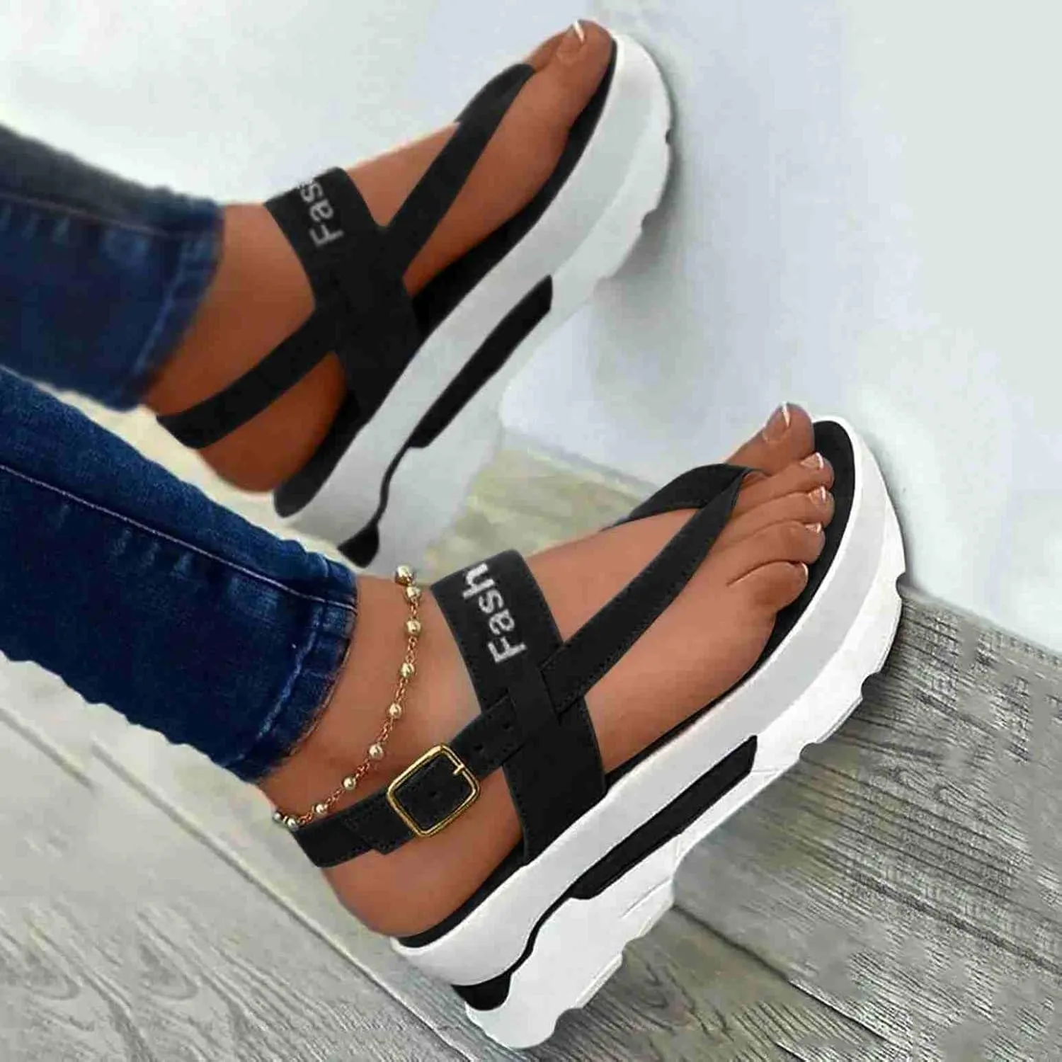 ZBYY Gladiator Sandals for Women Summer Flip Flop Comfort Wedge Sandals Casual Beach Slip On Outdoor Sandal Shoes