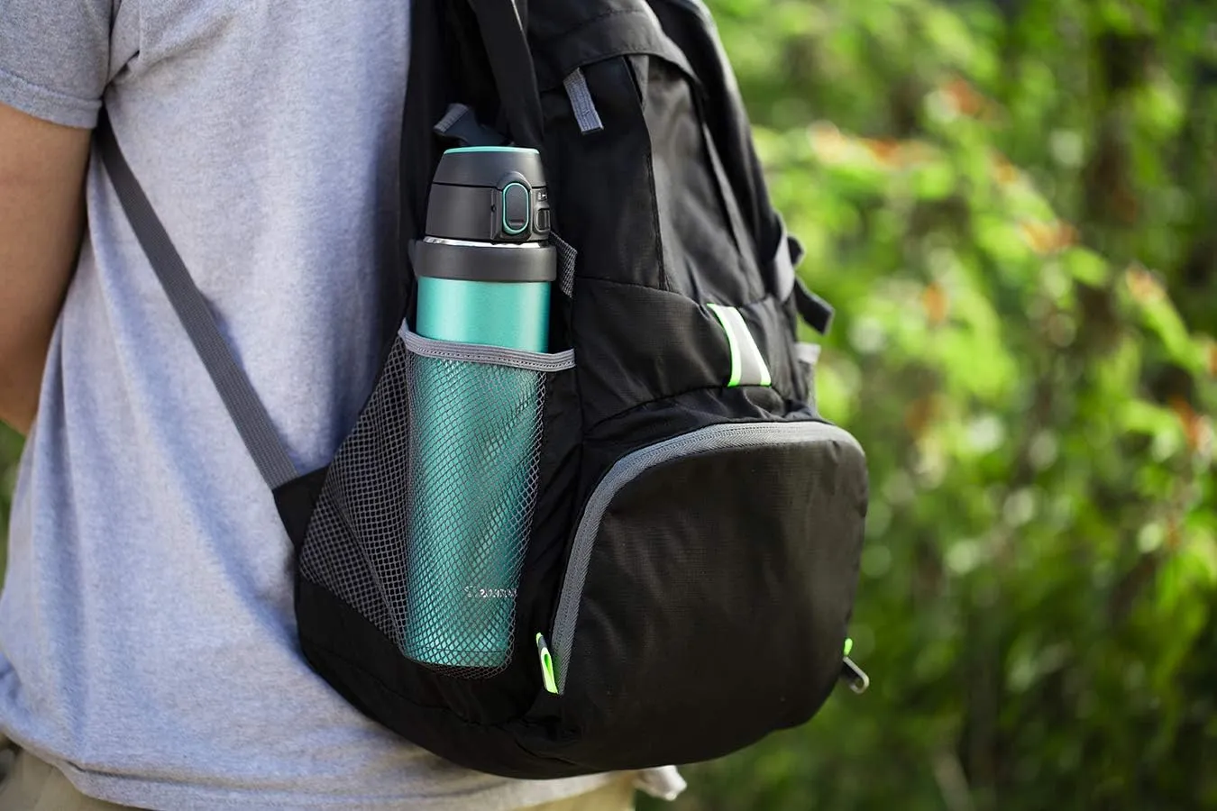 Zojirushi SM-QHE60GK, Flip-and-Go Stainless Mug, 20-Ounce, Teal